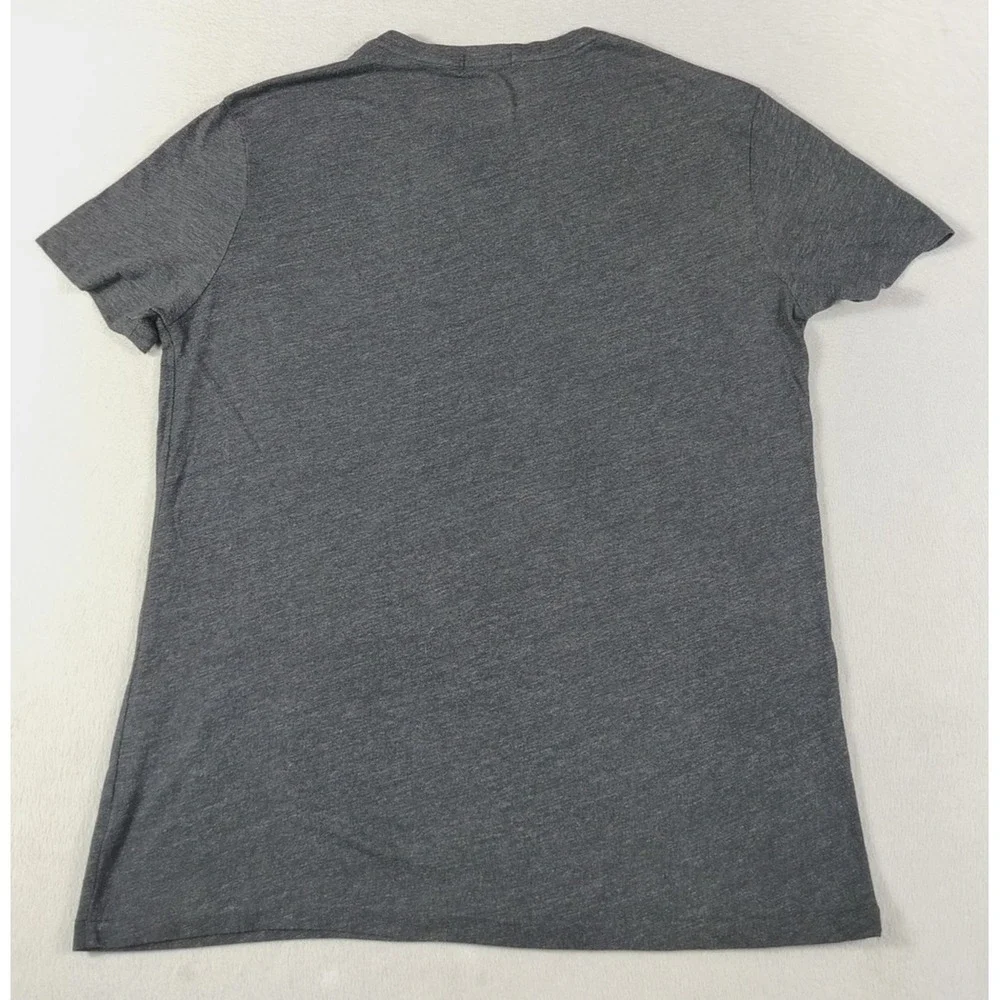 Polo Ralph Lauren Shirt‎ Mens Medium Gray V Neck Pony Preppy Tee Casual Jersey